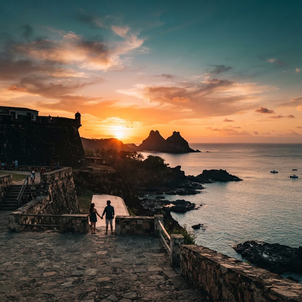 Pôr do sol em Noronha