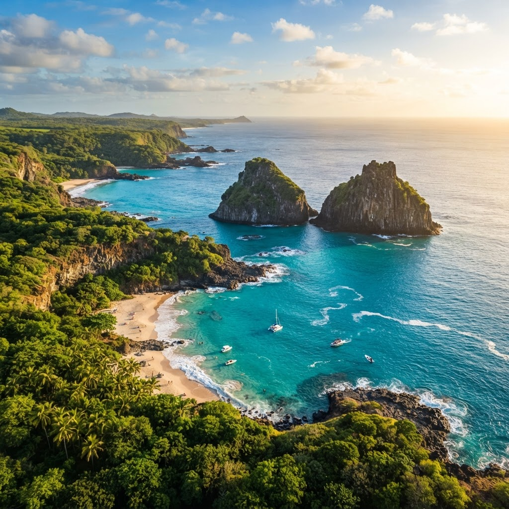 Vista aérea de Fernando de Noronha